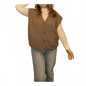 NEW SUNDAY EDITION kaycie button sweater top in mocha